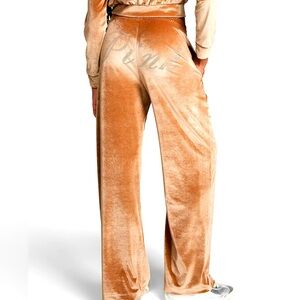 Velour shine logo wide leg pants by Pink